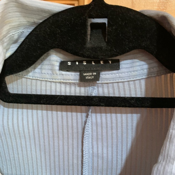 Sisley Woman’s size M Long Sleeve Fitted button down blouse shirt lace trim - Picture 2 of 11